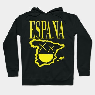 Grunge Spain Spanish X Eyes Smiling Face Yellow Hoodie